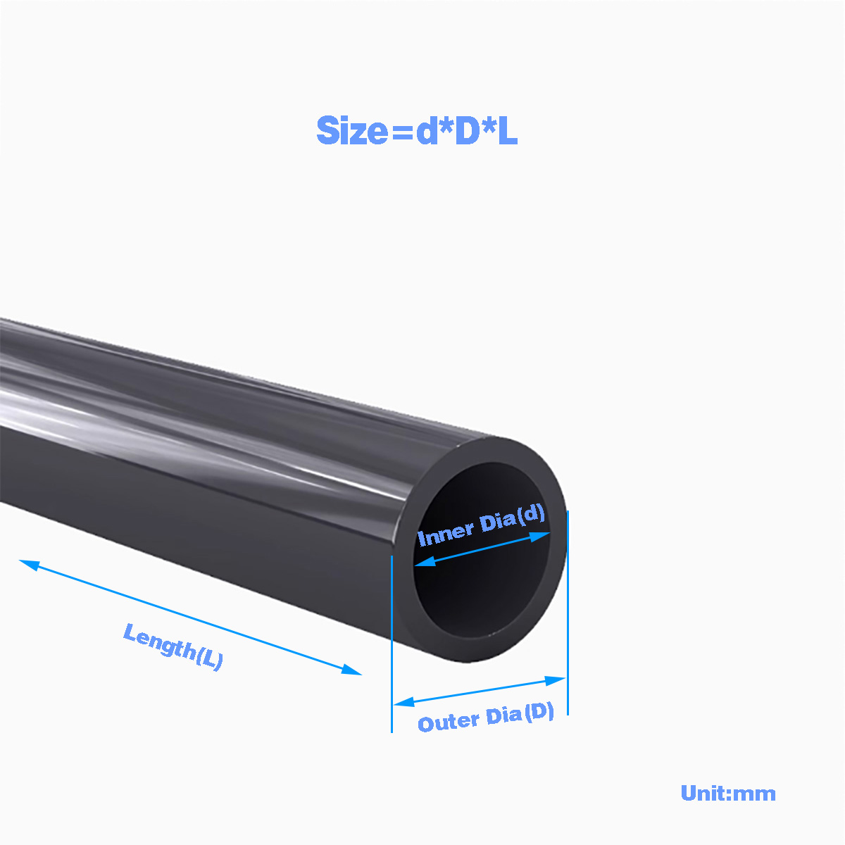 Aquarium Fish Real - Tuyau en plastique PVC noir, tube