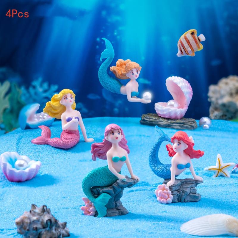 Aquarium Fish Real - Figurines miniatures de petite sirène en