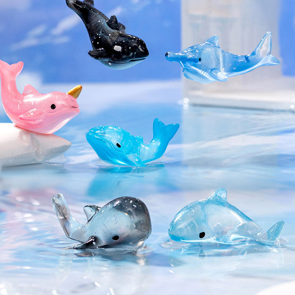 Aquarium Fish Shark - 6 pièces, mini figurines d'animaux marins